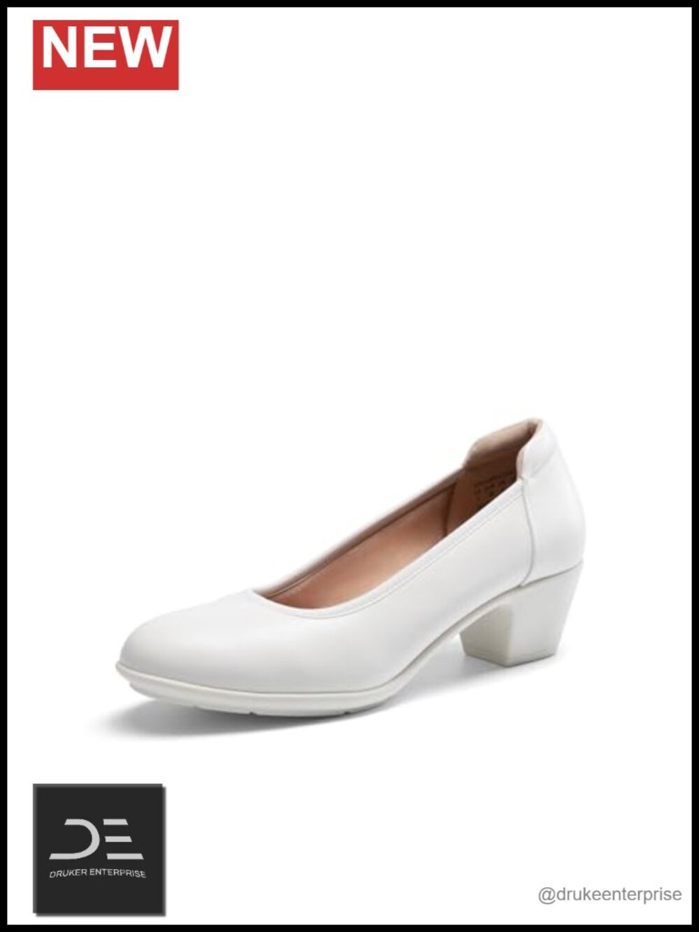 Women's PU Chunky Block Heel Pumps with Arch Support